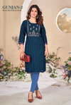 Gunjan By Sangeet Rayon Gold Khadi Printed Kurtis Wholesale Price In Surat